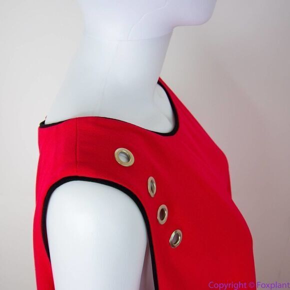 NEW Julia Jordan red sleeveless shift dress with mental cut-out detail, 16 - Picture 12 of 16